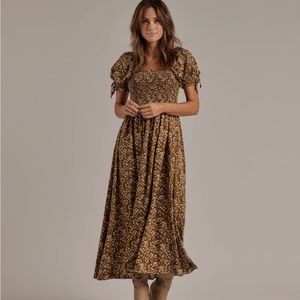 Rylee and Cru Brown Floral Maxi Dress
